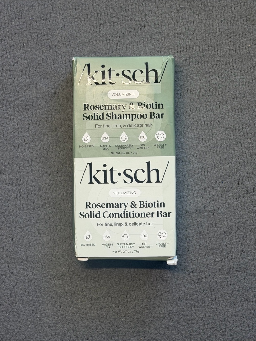 Kitsch Rosemary & Biiotin Solid Shampoo and Conditioner Bars NIB